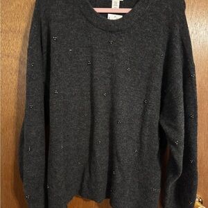 H&M Dark Gray Sweater with Bead Details